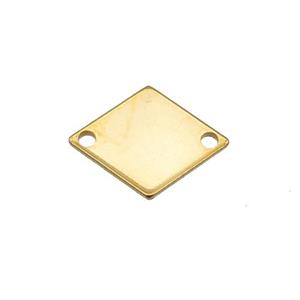Stainless Steel Rhombic Connector Gold Plated, approx 11-14mm