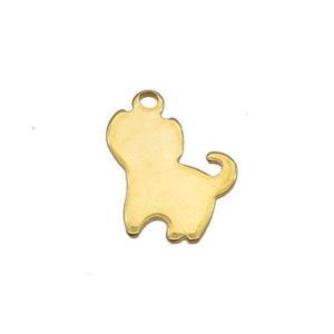 Stainless Steel Cat Pendant Gold Plated, approx 12-14mm