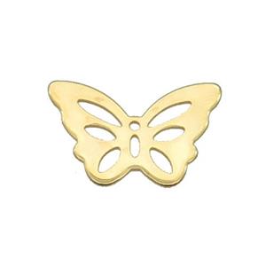 Stainless Steel Butterfly Pendant Gold Plated, approx 14-20mm