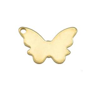 Stainless Steel Butterfly Pendant Gold Plated, approx 11-17mm