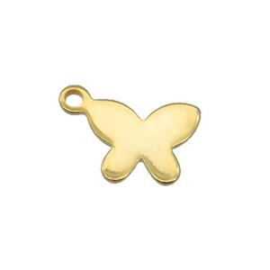 Stainless Steel Butterfly Pendant Gold Plated, approx 8-10mm