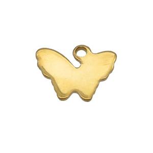 Stainless Steel Butterfly Pendant Gold Plated, approx 8-11mm