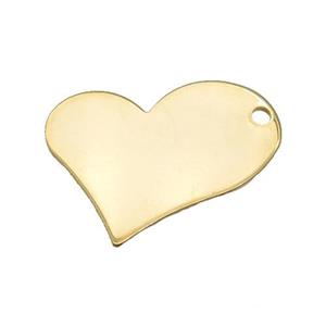 Stainless Steel Heart Pendant Gold Plated, approx 22-26mm