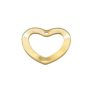Stainless Steel Heart Pendant Gold Plated, approx 20mm