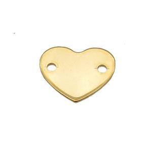 Stainless Steel Heart Connector Gold Plated, approx 10-12mm