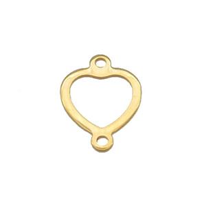 Stainless Steel Heart Connector Gold Plated, approx 13-18mm