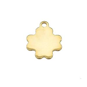 Stainless Steel Cross Pendant Gold Plated, approx 11mm