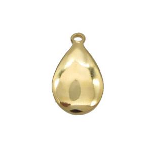 Stainless Steel Teardrop Pendant Gold Plated Flat, approx 8-12mm