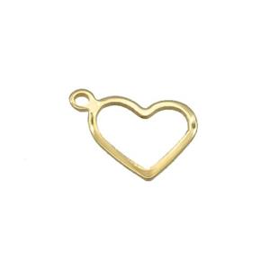 Stainless Steel Heart Pendant Gold Plated, approx 10-11mm