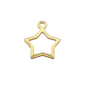Stainless Steel Star Pendant Gold Plated, approx 11mm