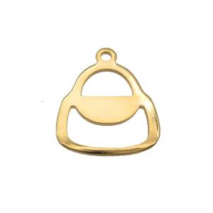 Stainless Steel Bag Pendant Gold Plated, approx 15mm