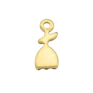 Stainless Steel Skirt Pendant Gold Plated Flat, approx 6-15mm