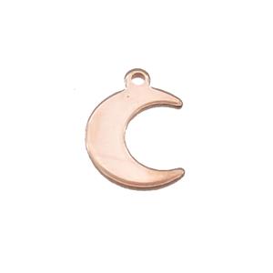 Stainless Steel Moon Pendant Rose Gold, approx 11-13mm