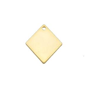 Stainless Steel Rhombic Pendant Gold Plated, approx 13-16.5mm