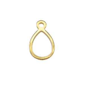 Stainless Steel Teardrop Pendant Gold Plated, approx 7-10mm