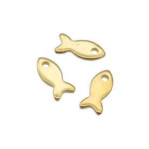 Stainless Steel Fish Pendant Gold Plated, approx 3.5-9mm