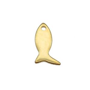 Stainless Steel Fish Pendant Gold Plated, approx 4.5-11mm