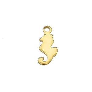 Stainless Steel Seahorse Pendant Gold Plated, approx 5-10mm
