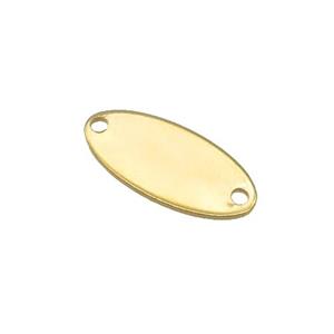 Stainless Steel Oval Connector Gold Plated, approx 8-17mm