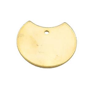 Stainless Steel Moon Pendant Gold Plated, approx 17-20mm