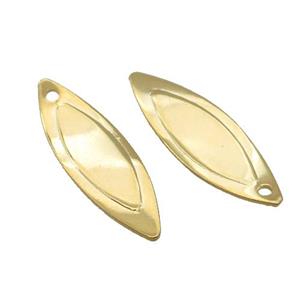 Stainless Steel Marquise Oval Pendant Gold Plated, approx 9-27mm
