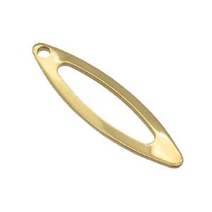 Stainless Steel Marquise Oval Pendant Gold Plated, approx 7-25mm