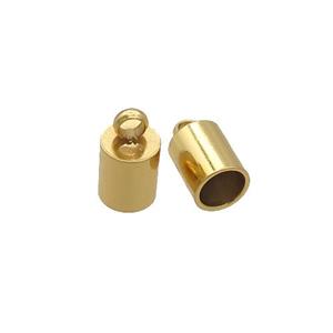 Stainless Steel CordEnd Gold Plated, approx 5-9mm, 3.5mm hole