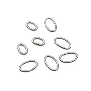 Raw Stainless Steel Oval JumpRing, approx 4x6mm