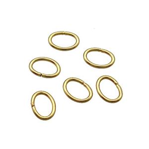 Stainless Steel JumpRing Oval Gold Plated, approx 5x7mm