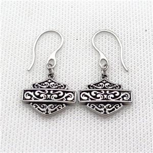 Stainless Steel Hook Earring Antique Silver, approx 17-21mm
