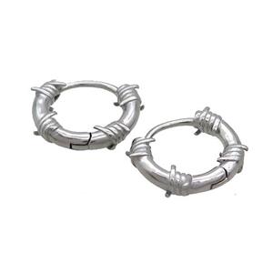 Raw Stainless Steel Hoop Earrings, approx 14mm dia