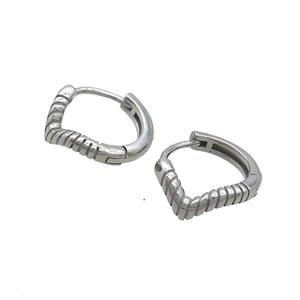 Raw Stainless Steel Hoop Earrings, approx 14mm dia