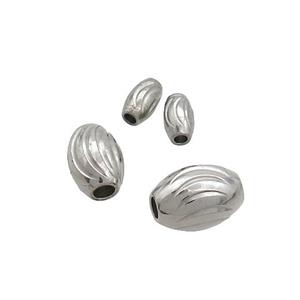 Raw Stainless Steel Rice Beads, approx 6-8mm