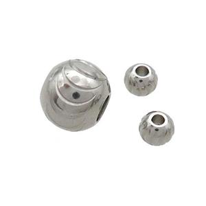 Raw Stainless Steel Beads Round, approx 8-10mm, 4mm hole