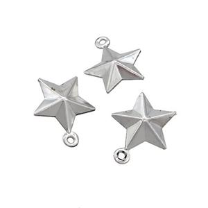 Raw Stainless Steel Star Pendant, approx 12mm