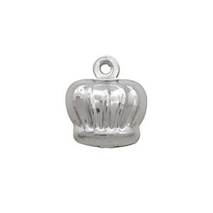 Raw Stainless Steel Crown Pendant, approx 9.5mm