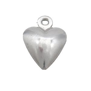 Raw Stainless Steel Heart Pendant, approx 9-9.5mm