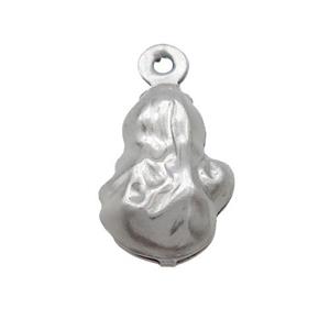 Raw Stainless Steel Cabbage Pendant, approx 8-12mm