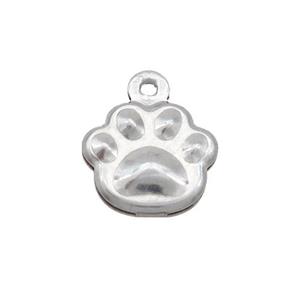 Raw Stainless Steel Paw Pendant, approx 10mm