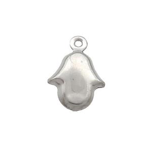 Raw Stainless Steel Hamsahand Pendant, approx 10-11mm