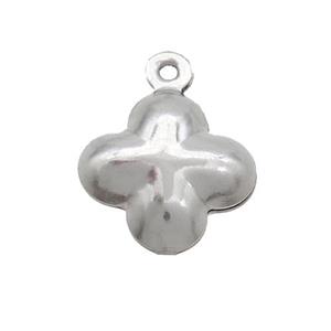 Raw Stainless Steel Flower Pendant, approx 11mm