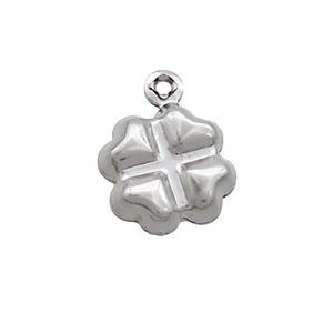 Raw Stainless Steel Clover Pendant, approx 10mm