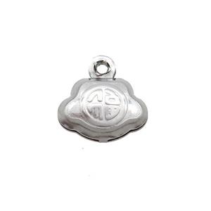 Raw Stainless Steel Charm Pendant, approx 7-10mm