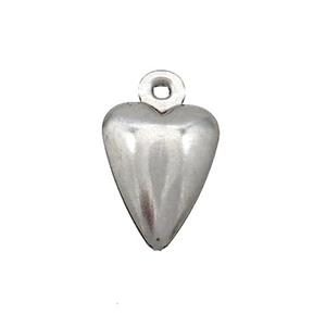 Raw Stainless Steel Heart Pendant, approx 11-15mm