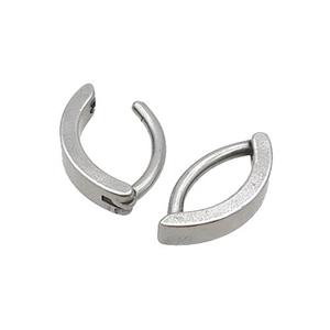 Raw Stainless Steel Latchback Earrings, approx 8-15.5mm