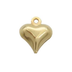 Stainless Steel Heart Pendant Gold Plated, approx 9mm