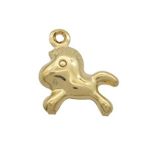 Stainless Steel Foal Charm Pendant Charms Gold Plated, approx 10-11mm