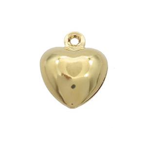 Stainless Steel Heart Pendant Gold Plated, approx 9.5mm