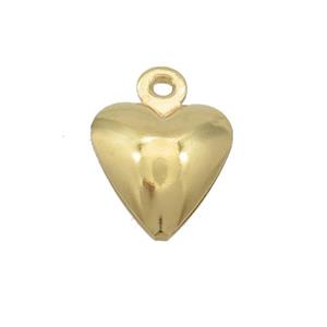Stainless Steel Heart Pendant Gold Plated, approx 8.5-9mm