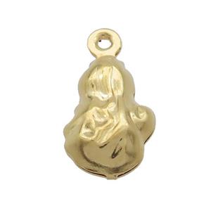 Stainless Steel Cabbage Pendant Gold Plated, approx 8.5-12mm
